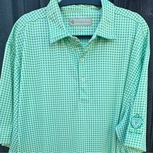 Donald Ross Polo Golf Shirt Men's Stonebridge Dye Classic green white size XXXL